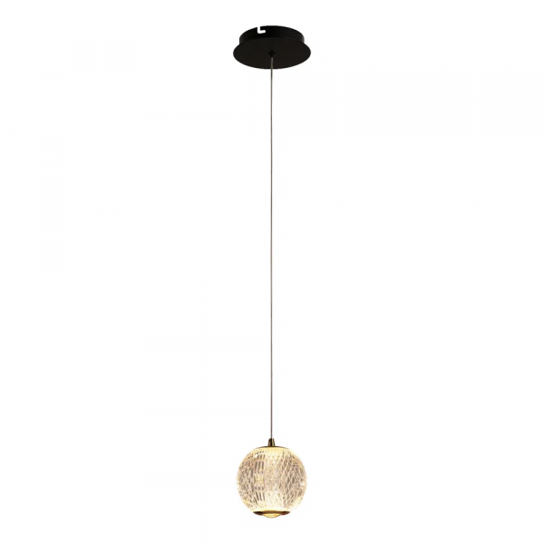 PENDENTE LUCE DOURADO / PRETO E TRANSPARENTE (D)12CM 1X4,2W 3000K 252LM LED