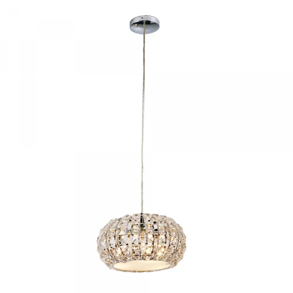 PENDENTE VIENNA D 26CM X 14CM 3XG9 127V / 220V CROMADO E TRANSP - HO2024-P