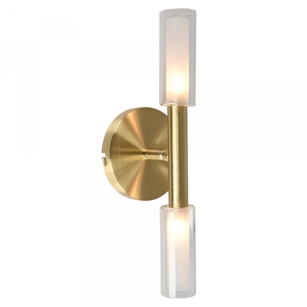 ARANDELA CAIENA DOURADO E BRANCO (C)10CM (L)12CM (A)28CM 2XG9 50W - HP003