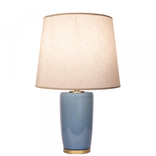 BASE PARA ABAJUR CERAMIKE AZUL E DOURADO (D)21CM (A)32CM 1X40W BULBO