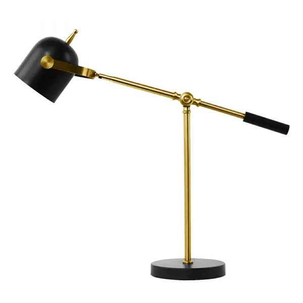 ABAJUR JUJU PRETO E DOURADO (C)5CM (L)18CM (A)43CM 1X40W BOLINHA