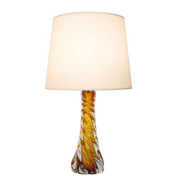 BASE PARA ABAJUR MURANO CROMADO E ÂMBAR (D)11CM (A)35CM 1X40W E27 - BASE PARA ABAJUR MURANO CROMADO E ÂMBAR (D)11CM (A)35CM 1X40W E27