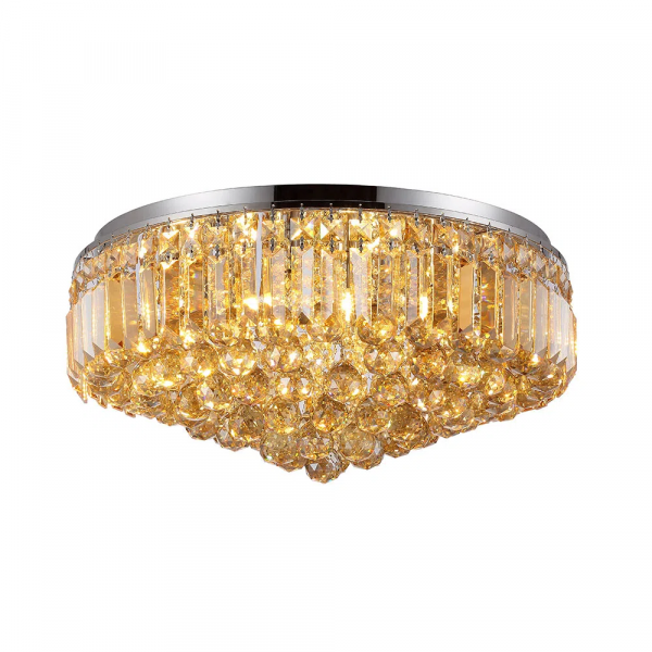 PLAFON DE SOBREPOR KRI CROMADO E AMBAR (D)54CM (A)26CM 9XG9 360W - HU1104A