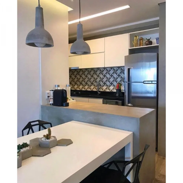 PENDENTE CONCRET CROMADO E CINZA (D)19CM (A)29CM 1XE27 40W - ID001 - 2