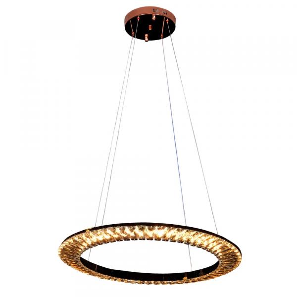 PENDENTE ORBIT ROSE GOLD E CHAMPAGNE (D)62CM (A)3.5CM 1X30W 3000K 1650LM - ID009E