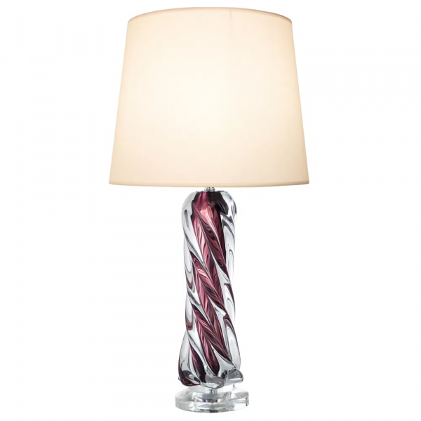 BASE PARA ABAJUR MURANO CROMADO E ROXO (D)12CM (A)45CM 1X40W E27