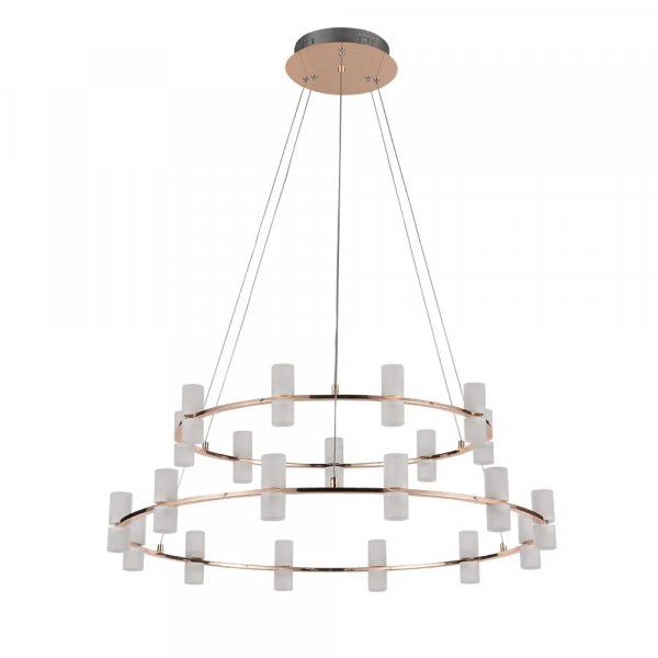 PENDENTE CANDEL DOURADO E BRANCO (D)82CM (A)36CM 42X2W 3000K 6720LM - JJ002