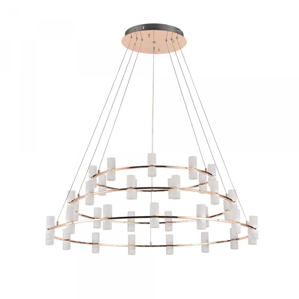 PENDENTE CANDEL DOURADO E BRANCO (D)100CM (A)61CM 72X2W 3000K 11520LM - JJ003