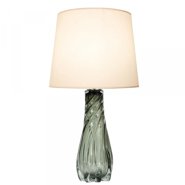 BASE PARA ABAJUR MURANO CROMADO E FUME (D)16CM (A)50CM 1X40W E27