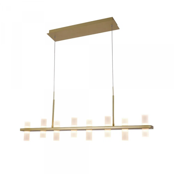 PENDENTE CLAIR DOURADO E BRANCO (C)105CM (L)8CM (A)20CM 16X2W 3000K 3840LM - JJ011
