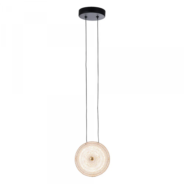 PENDENTE DENDÊ PRETO / DOURADO E FOSCO (C)15CM (L)6CM (A)15CM 1X13W 2400K 1040L - JJ016