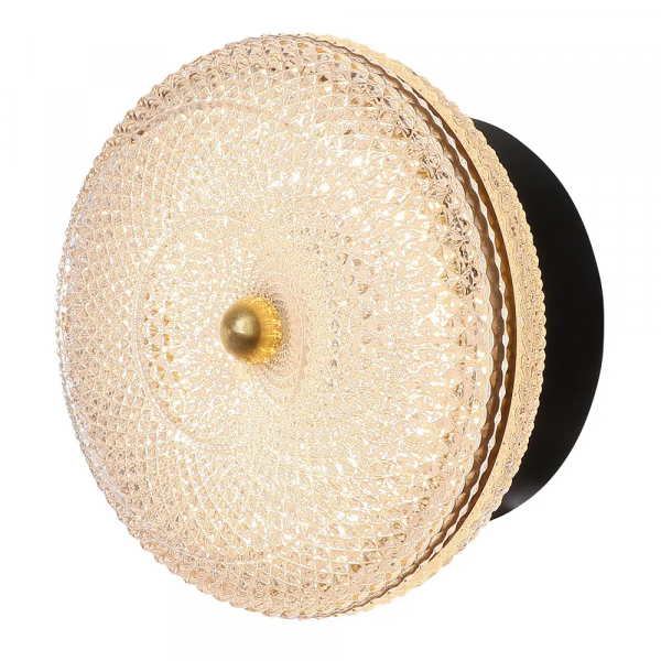 ARANDELA DENDÊ PRETO / DOURADO E FOSCO (C)15CM (L)9CM (A)15CM 1X13W 2400K 1040L - JJ018
