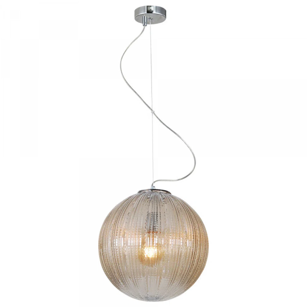 PENDENTE NANA D 35CM 1XE27 127V / 220V CROMADO E AMBAR - JO002A