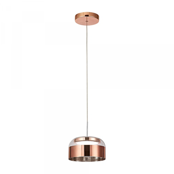 PENDENTE OTTO COBRE E TRANSPARENTE (D)19CM (A)11CM 1X9W 3000K 450LM - JO006E