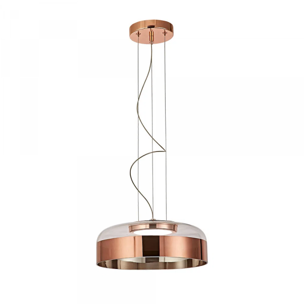 PENDENTE OTTO COBRE E TRANSPARENTE (D)31.5CM (A)11CM 1X15W 3000K 750LM - JO007E