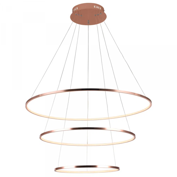 PENDENTE BIRDIE ROSE GOLD E BRANCO (D)80 + 60 + 40CM (A)42CM 17W + 13W + 9W - KW002E
