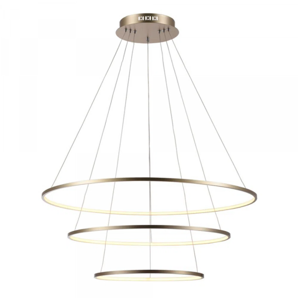 PENDENTE BIRDIE DOURADO E BRANCO (D)80 + 60 + 40CM (A)42CM 17W + 13W + 9W 3 - KW002G