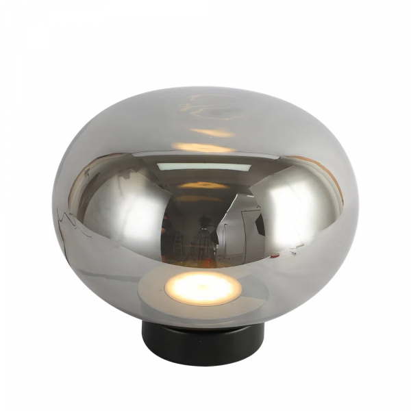 ABAJUR BALLOON PRETO E FUME (L)26CM (A)21,9CM 1X9W 3000K 150LM LED