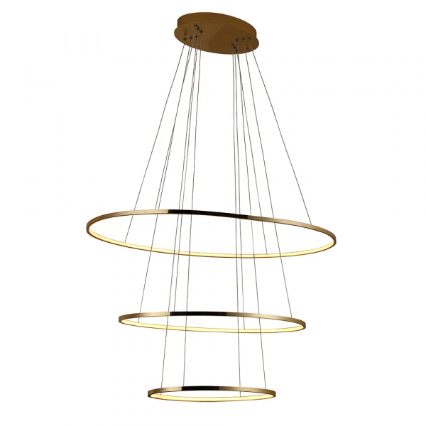 PENDENTE BIRDIE OVAL DOURADO (C)80CM (L)50CM (A)42CM 1X39W 3000K - KW004G