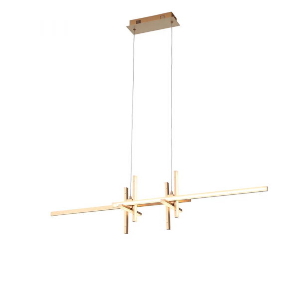 PENDENTE TOM DOURADO E BRANCO (C)21CM (L)106CM (A)26CM 1X38W 3000K 1900LM - LR001