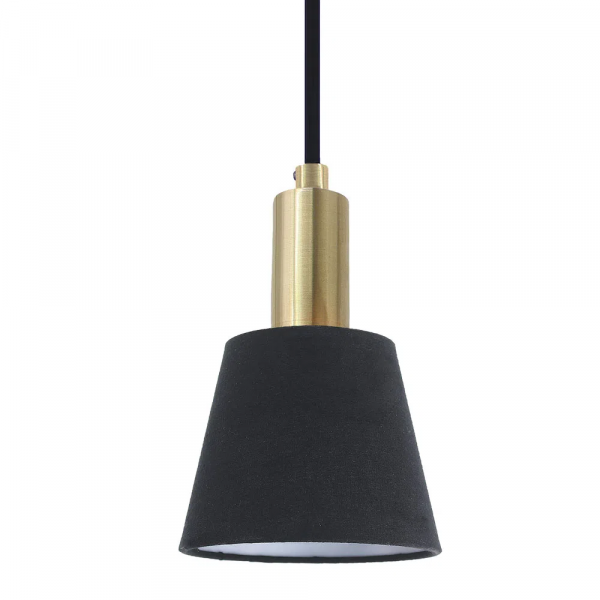 PENDENTE PIPE DOURADO E PRETO (D)12CM (A)19.5CM 1XE14 40W - ME001