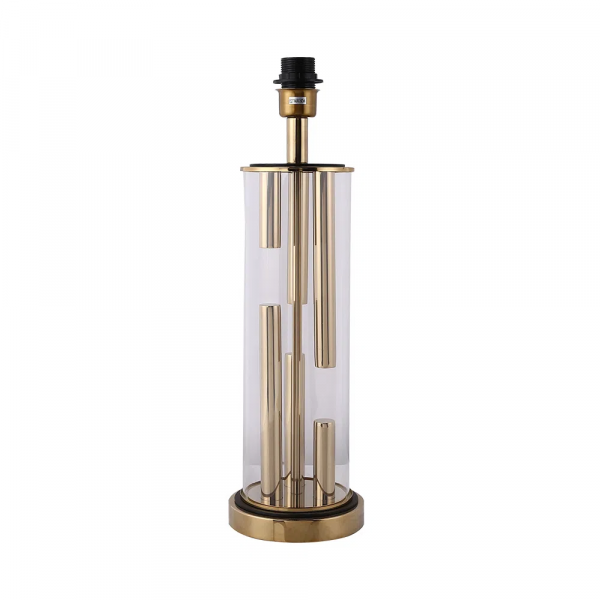 BASE PARA ABAJUR VENETO DOURADO E TRANSPARENTE (D)16CM (A)53CM 1XE27 40W - MI008