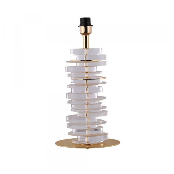 BASE PARA ABAJUR VENETO DOURADO E TRANSPARENTE (C)25CM (L)13CM (A)53CM 1XE27 40W - MI011
