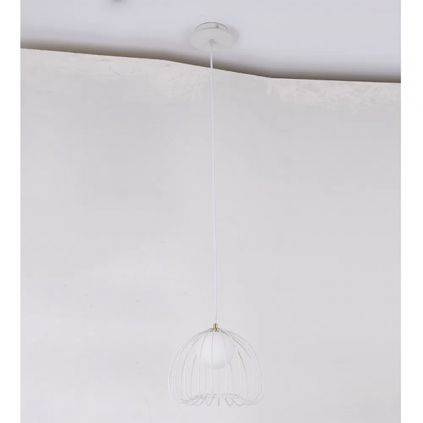 PENDENTE LAMP D 38CM X 33CM 1XG9 127V / 220V BRANCO - ML004W