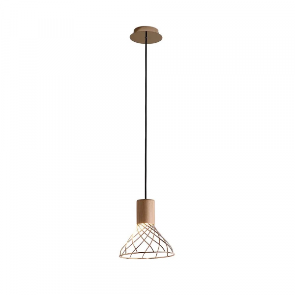 PENDENTE ORO DOURADO E MARROM (D)19CM (A)19.5CM 1XGU10 10W - ML012