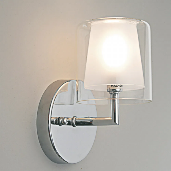 ARANDELA MAISON CROMADO E TRANSPARENTE (C)14CM (L)12CM (A)19.5CM 1XG9 40W - MO0016