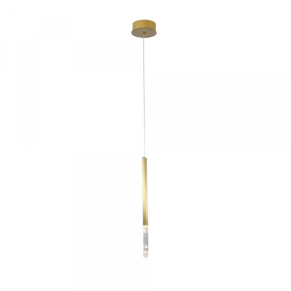 PENDENTE PETRA DOURADO E TRANSPARENTE (D)12CM (L) CM (A)44CM 1X3W 3000K 150LM - OC001S