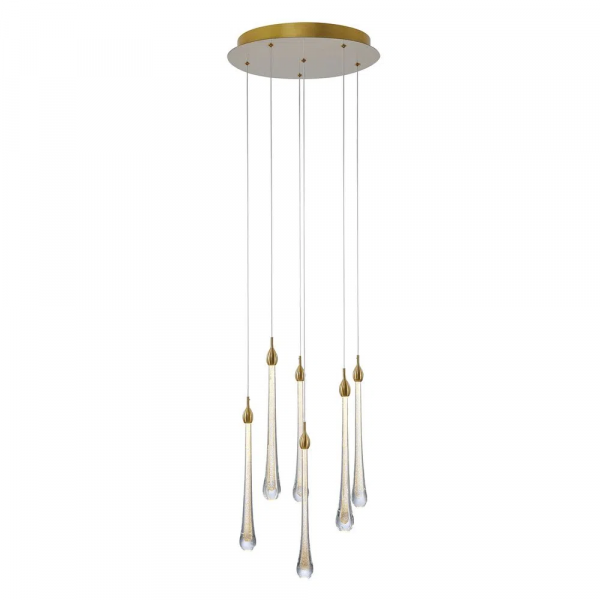 PENDENTE GOCCIA DOURADO E TRANSPARENTE (D)40CM (A)41CM 6X3W 3000K 960LM - OC002L