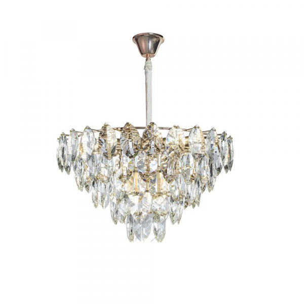 PENDENTE FOGLIA DOURADO E TRANSPARENTE (D)60CM (A)38CM 16XE14 640W - OC003