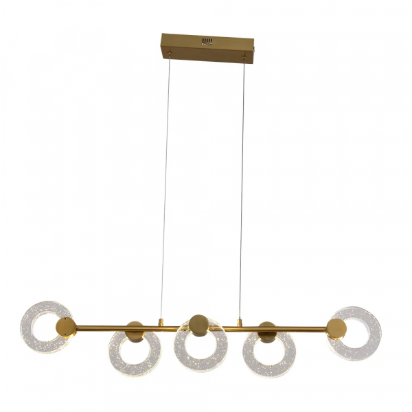 PENDENTE OGGI DOURADO (C)101CM (L)15CM (A)38CM 10X3W 2700K 2250LM - OC015