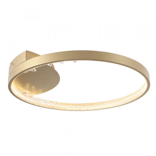 PLAFON MILENIUM DOURADO (D)50CM (A)7CM 1X31W 3000K 2325LM LED - PLAFON DE SOBREPOR MILLENIUM GOLD E CLEAR (D)50CM (A)6CM 1X18W 3000K LED