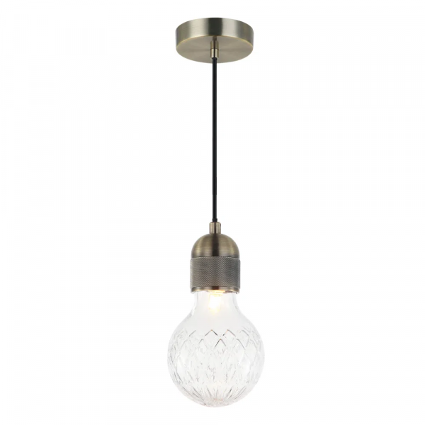 PENDENTE PETIT D 9,3CM X 18,5CM 1XG9 127V / 220V BRONZE E TRANSP - OP053