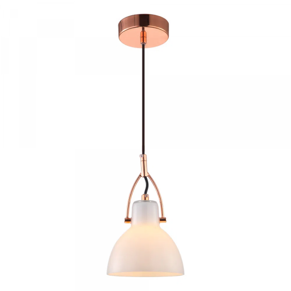 PENDENTE BAR D 14CM X 22CM 1XG9 127V / 220V BRANCO E COBRE - OP057A