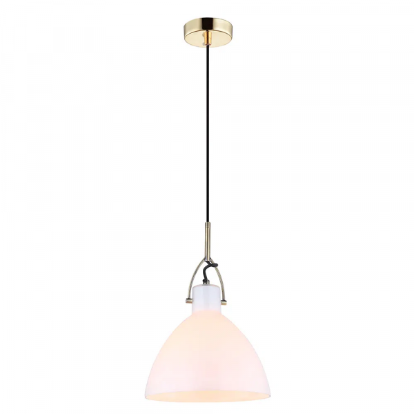 PENDENTE BAR D 25CM X 36.2CM 1XE27 127V / 220V DOURADO E BRANCO - OP059B