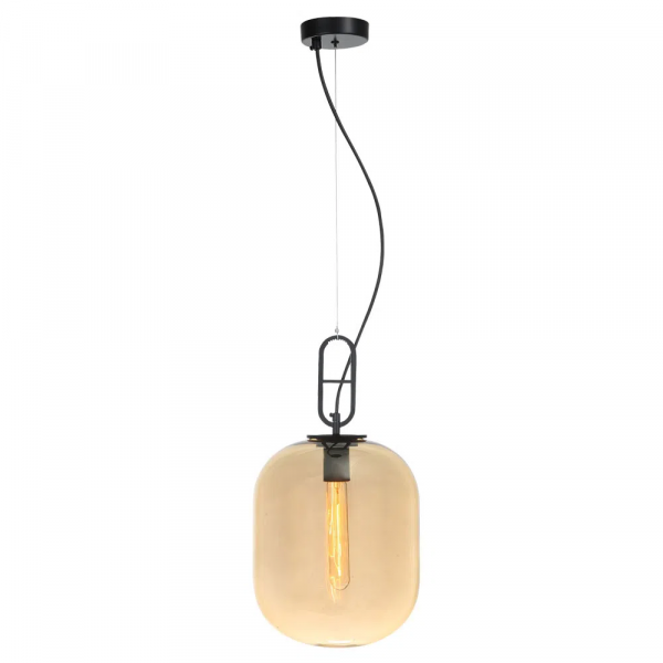 PENDENTE KHAO PRETO E CHAMPAGNE (D)25CM (A)45CM 1XE27 40W - OP060CH