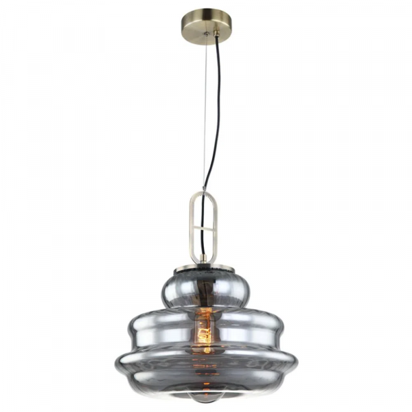 PENDENTE BANGKOK D 32CM X 37.7CM 1XE27 127V / 220V BRANCO E FUME - OP062S