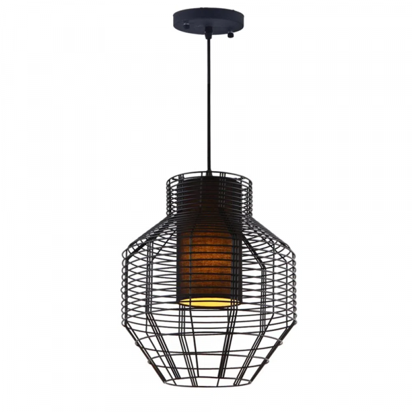 PENDENTE NET D 32CM X 37CM 1XE27 127V / 220V PRETO - PD015S