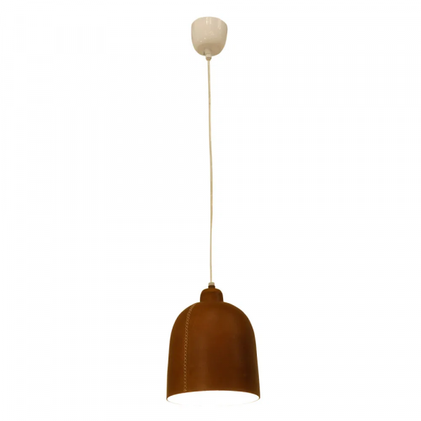PENDENTE KANPUR D 18CM X 20CM 1XE27 127V / 220V MARROM E BRANCO - PEI0008MA