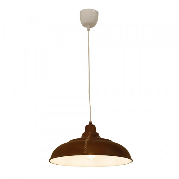 PENDENTE KANPUR D 38CM X 12CM 1XE27 127V / 220V MARROM E BRANCO - PEI0009MA