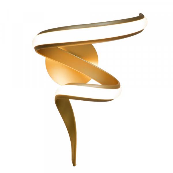 ARANDELA FLUIRE DOURADO (C)20CM (L)30CM (A)40CM 1X12W 3000K 720LM - ARANDELA FLUIRE DOURADO (C)20CM (L)30CM (A)40CM 1X12W 3000K 720LM