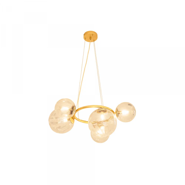 PENDENTE OXALA DOURADO E TRANSPARENTE (C)62.3CM (L)49.6CM (A)31CM 5XG9 125W - RE010S