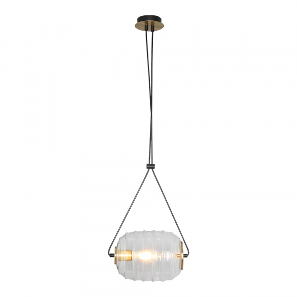 PENDENTE LAMPARINA DOURADO E TRANSPARENTE (C)31.5CM (L)20.3CM (A)20.3CM 1XE - HC013