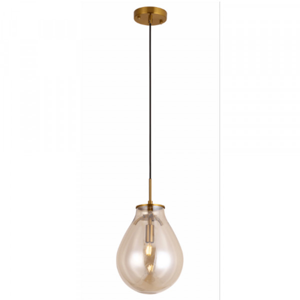 PENDENTE CAJU BRONZE E CONHAQUE (D)21.5CM (A)29.5CM 1XE14 40W - RZ001ES