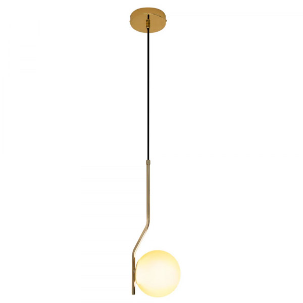 PENDENTE VIVA DOURADO E BRANCO (D)16CM (A)45CM 1XE27 BOLINHA 5W - SQ006