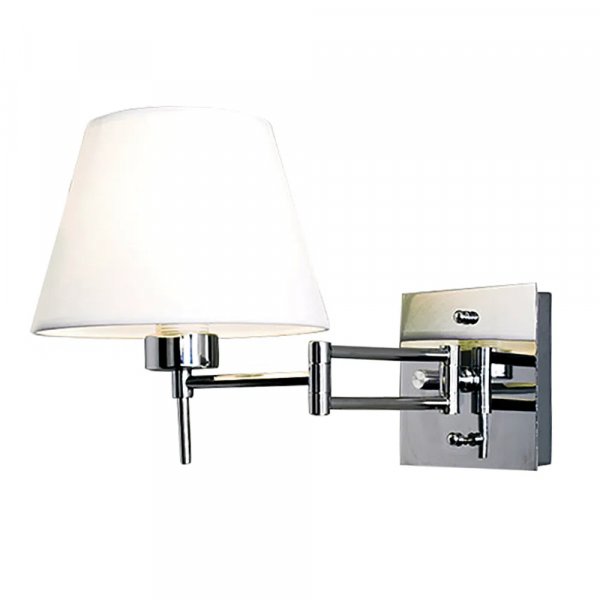 ARANDELA LETTURA CROMADO E BRANCO (C)12.5CM (L)13CM (A)13CM 1XE27 40W - VT2070