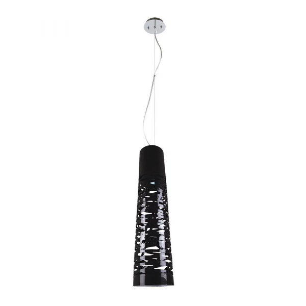 PENDENTE ACRILICO E METAL D 24CM X 98CM 1XE27 127V CROMADO E PRETO - WD107B